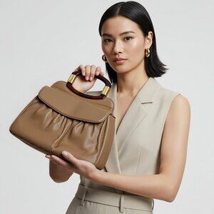 Authentic 1950s Vintage Leather Handbag, Vintage Bag